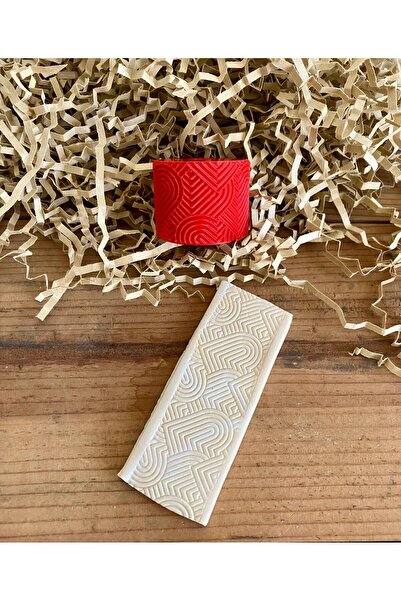 Volala Kalp Desenli Seramik / Polimer Kil Desen Oklavası / Doku Rulosu