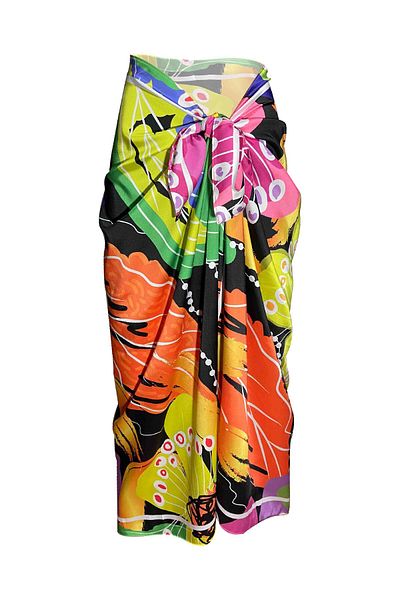 Bolder Elena Naomi Satin Pareo - Flower Patterned, 145*100