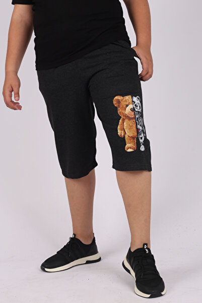 COSBA kids wear Boy's Robotic Teddy Bear Print Detailed Pocket Shorts/Capri