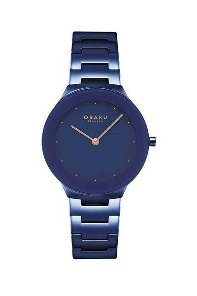 Obaku Denmark V290LXLLSL Steel Sapphire Crystal Navy Blue 32 mm Women's Wristwatch