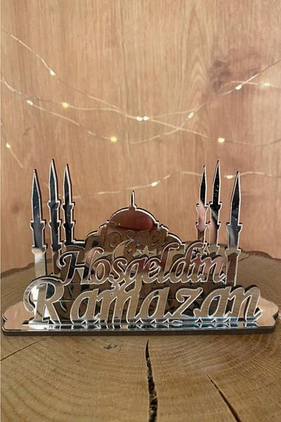Aker Hediyelik Ramadan Bear Decorative Silver Plexiglass - Napkin Holder, Special Design, 10X14