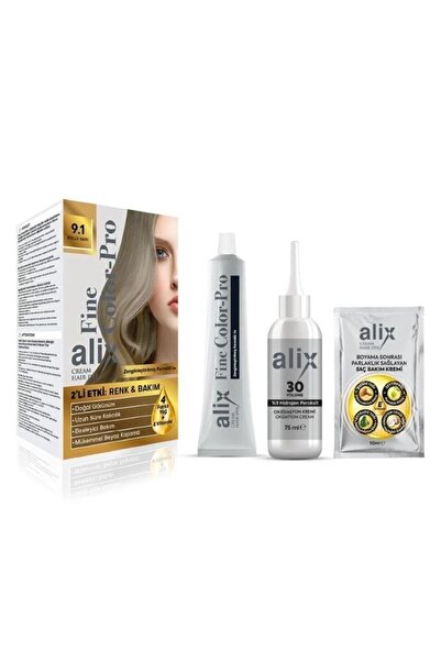 Alix Kit Saç Boyası 9.1 Küllü Sarı Saç Boyası 50 Ml 8690605070373