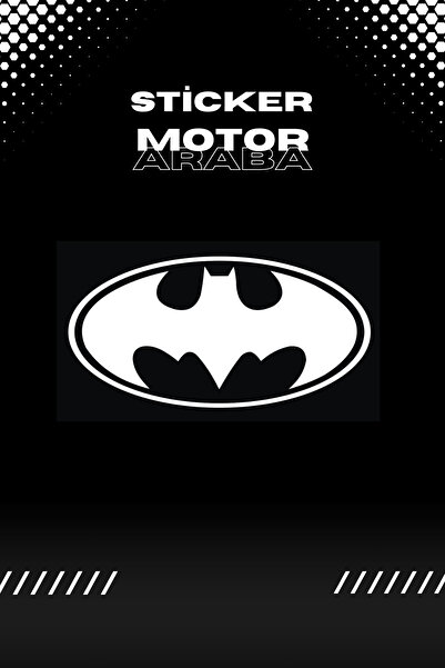 Banxtre Dekoratif Beyaz Batman Sticker Motor-Araba için Etiket 8CMX4CM (1 Adet)