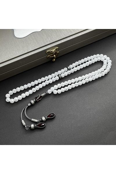 dergah tesbih Silver Design 99 Lu Necef Prayer Rosary - Ncf712