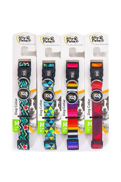 ALLYPAWS Dog Collar Geometric Patterned Medium Dog Collar 2cm*35-50cm
