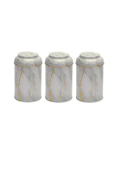 EVLE Efb0451 Cylinder Storage Container Ø105 Set of 3, Marble White