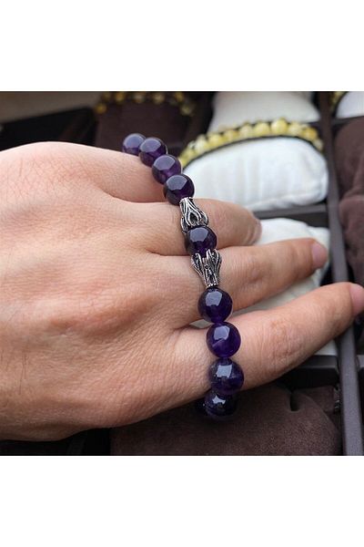 dergah tesbih Amethyst Bracelet Silver Design New Season