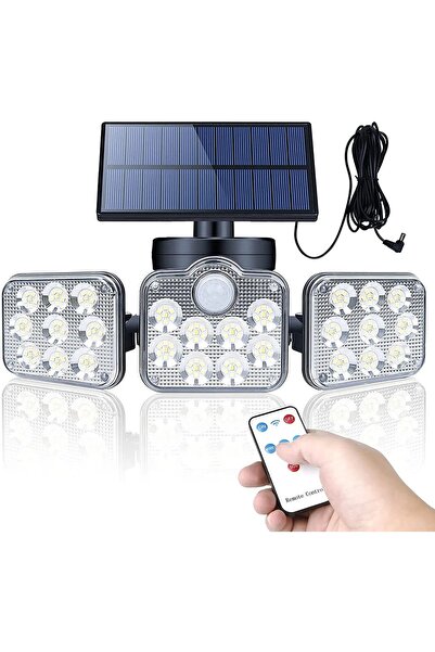 gaman Güneş Enerjili 138 Ledli Sokak Aydınlatması 5 Metre Panel Uzatma Kablol...