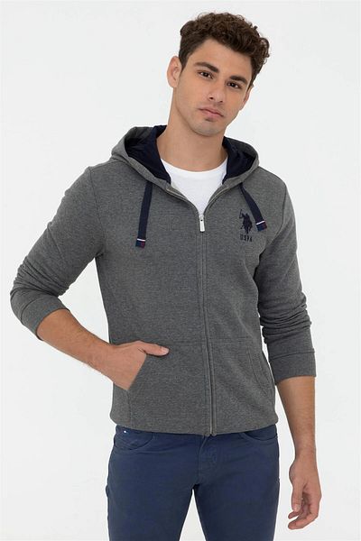 U.S. Polo Assn. Ανδρικό φούτερ Anthracite Melange