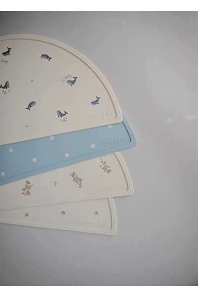 Mushie حصيرة سيليكون - زهور وردية