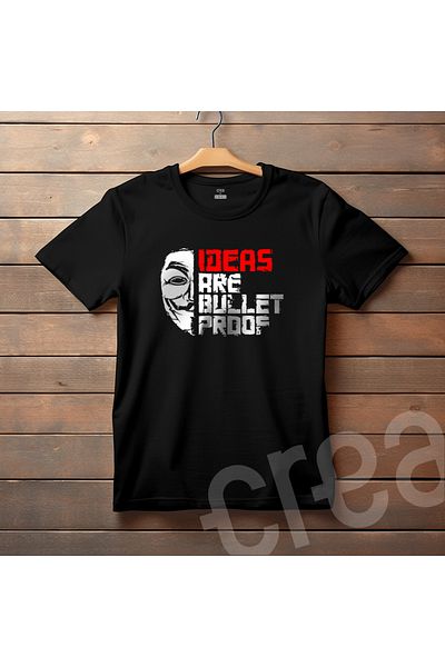 Crea Eymer Wear Tricou imprimat cu design V for Vandetta CREA Eymer Wear Crew Deck 100% bumbac
