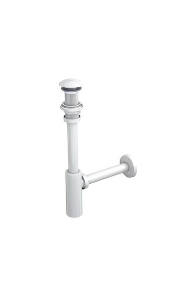 ULUMAK Moon Ayarlanabilen Lavabo Sifonu Beyaz Taşmasız 300mm Başlıklı ABS