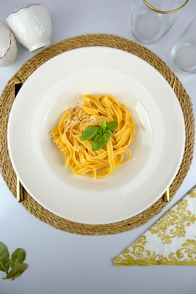 Digithome Valencia Porcelain Spaghetti Pasta Plate 27 Cm Cream - IPF1096 C320.045