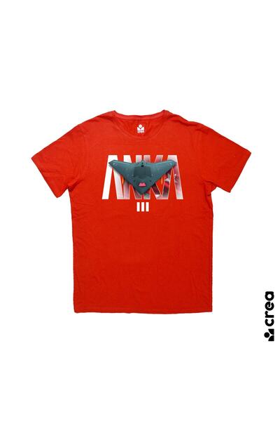 Crea Eymer Wear Anka 3 Mius Štampano okrugla kragna 100% Pamuk Crvena majica