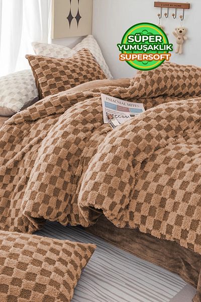 Evlen Home Collection 3 Piece Polo Coffee Personality Sleeping Set - Double Sided Soft Plush Bedspread