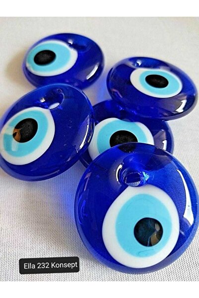 ella'nın çarşısı Mărgele de sticlă Nazar Boncuğu 6 bucăți 4 cm cu gaură Ornam...
