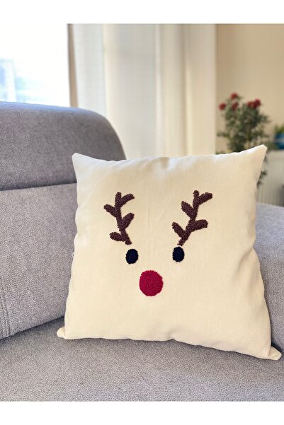 La Vivi Калъф за възглавница с мотив на елен за Нова година, изработен с техн...