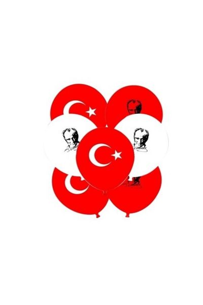 tüftürük 20 قطعة من بالونات العلم مع العلم التركي وزينة بالونات أتاتورك المطبوعة في 23 أبريل