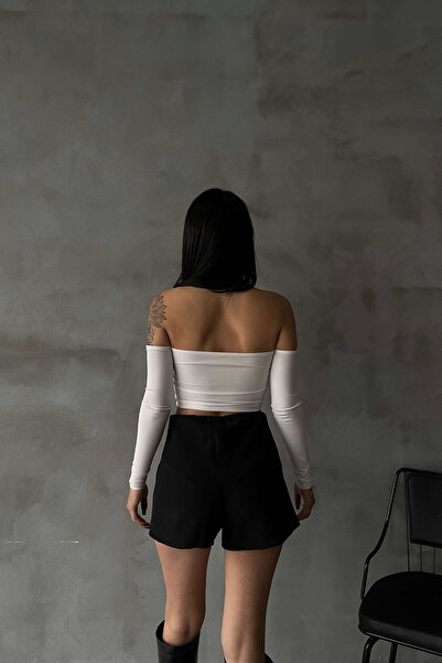 Eka Γυναικείο λευκό κολάρο Madonna Crop 0956-1876