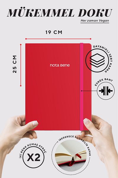 Victoria's Journals Nota Bene Classic Hard Cover Notebook, 19x25 cm, Striped