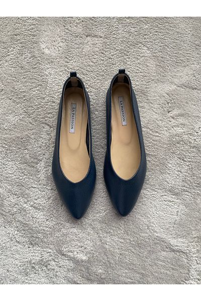 LA PASSION PANTOF DE BĂRĂ ALBASTRU ÎNCHIS, FĂCUT MÂNĂ, PIELE VERITĂ