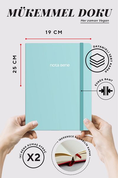 Victoria's Journals Caiet Nota Bene Classic cu copertă rigidă, 19x25 cm, linie