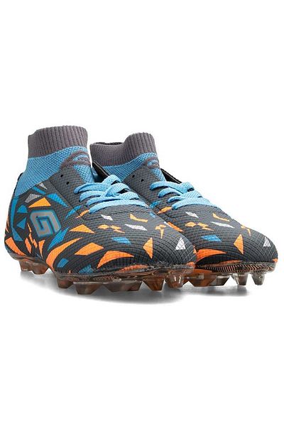 Altın Adım Turf Turf Gear Turf Football Shoes with Ankle Socks New Dugana Football Shoes - SMOKED BLUE ORANGE