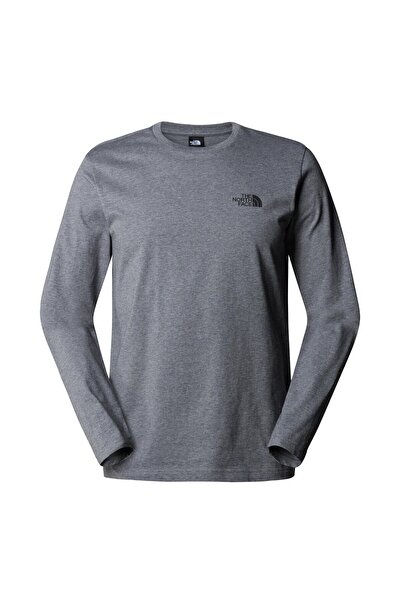 THE NORTH FACE Ανδρικό μπλουζάκι M L/S SIMPLE DOME TEE NF0A87QNDYY1 Γκρι-S
