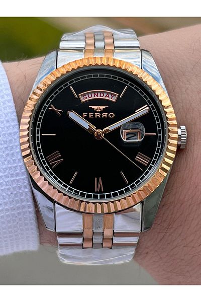 FERRO Steel Cord Inner Functions Active Chronograph 30 Mt Waterproof Men's Wristwatch EFM11130-E2