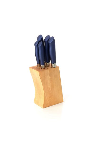 CVS DN 30010 Open Curve Wedge Knife Set with Wooden Stand