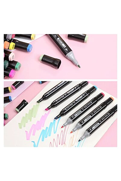 BEYZANA 80 Adet Çift Taraflı Marker Kalem Seti Çantalı (STANTLI)