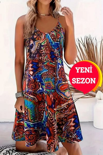 JANES Rochie de damă în stil boem