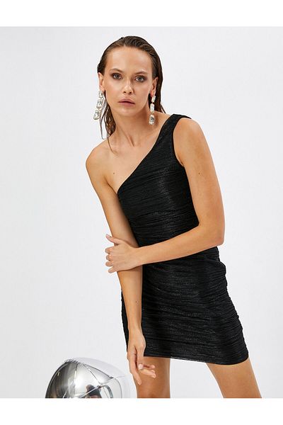 Koton Βραδινό φόρεμα One Shoulder Glitter Draped