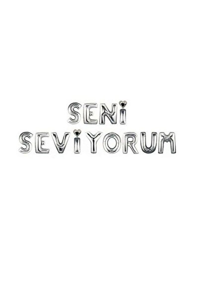 RÖNESANS PARTİ أنا أحبك بالون فضي اللون