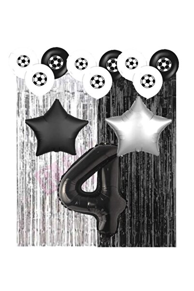 RÖNESANS PARTİ مجموعة حفلات أعياد الميلاد باللونين الأبيض والأسود لعمر 4 سنوات