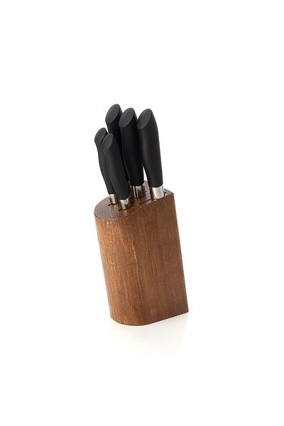 CVS DN 30011 Dark Wooden Diameter Stand Wedge Knife Set