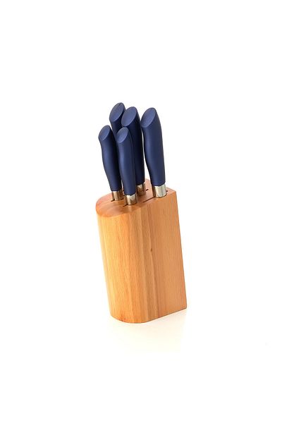 CVS DN 30012 Open Wooden Diameter Wedge Knife Set with Stand