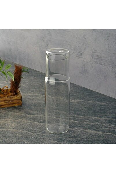 kitchenboost başucu bardaklı sürahi - cam başucu sürahisi 600 ml. sade