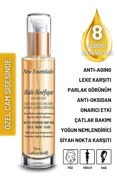 New Essentials 50 ml Dry Oil - Moisturizing and Repairing, Multi-Purpose (Hair, Skin & Body Care)