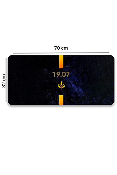 SonicTouch Жълто-тъмносиньо, неплъзгащо се геймърско десктоп безшевно черно подложка за клавиатура и мишка 32x70 см