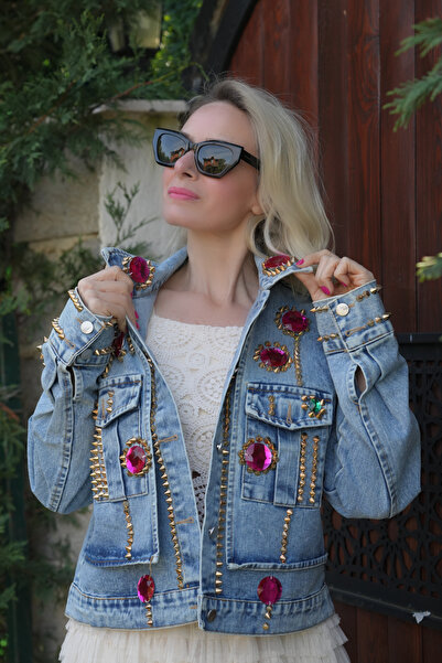 Gici by G Taşlı İthal Kot Ceket