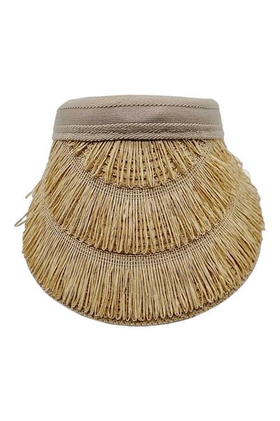 Trenderrs Women's Tasseled Straw Visor Hat