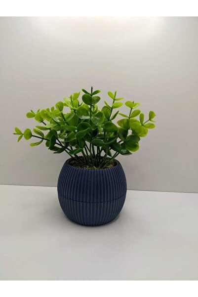 Trend KenT Mini Saksıda Anneler Günü Yapay Çiçek Bitki Şimşir Gerçek Taş Yosunlu Dekoratif Masa Raf Çiçeği 01