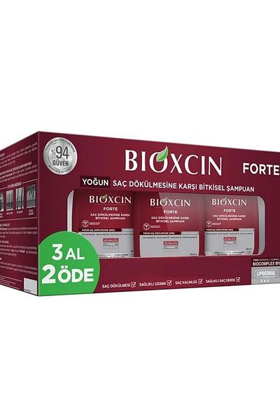 Bioxcin شامبو فورتي المضاد لتساقط الشعر - 3x300 مل، اشتري 3 واحصل على 2، لجميع أنواع الشعر