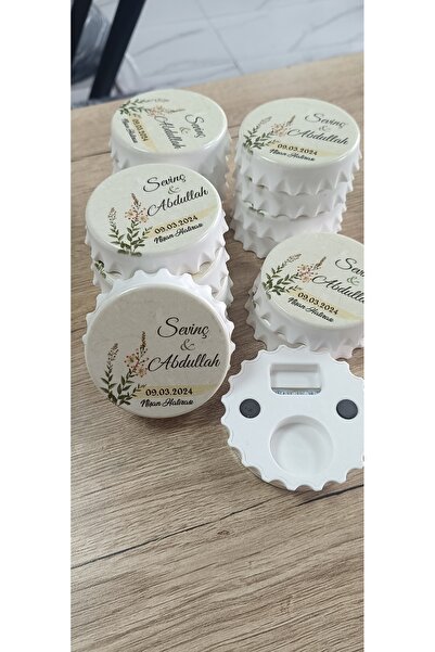 DeryalarDijital 100 Adetli Nikah Nişan Hediyelik Açacak Magnet Tek Tek Paketl...