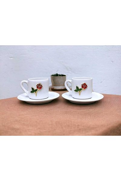 hazztasarım 2-person rose coffee cup