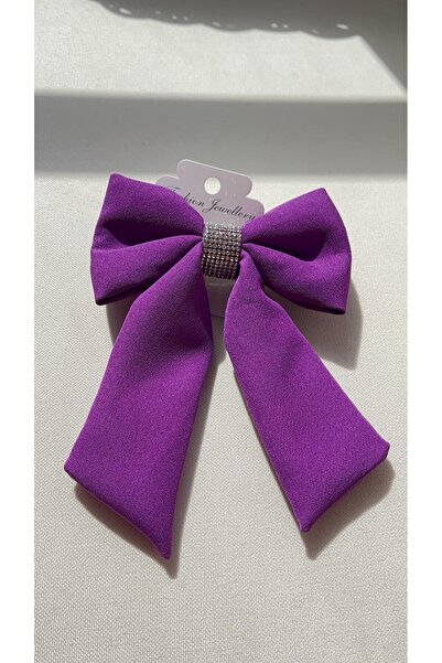 gül sezgin butik Cataramă cu fundă pentru femei cu detaliu din piatră liliac