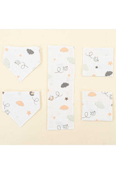 Yunikobaby Muslin Bib Handkerchief Shoulder Handkerchief Set - Bird