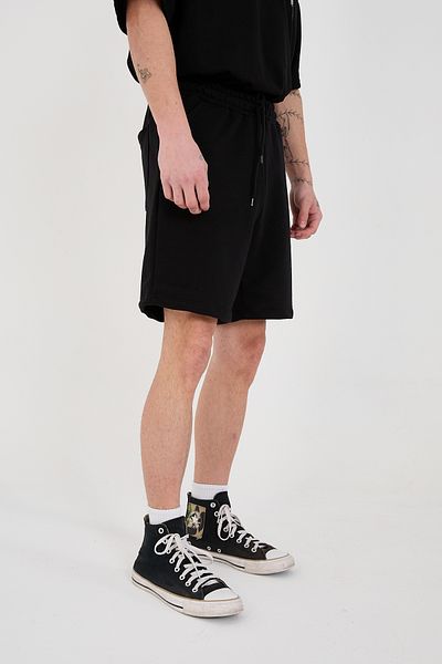 3 ROPE Μαύρο Oversize Σορτς και Βερμούδες - Βασικό Μοντέλο