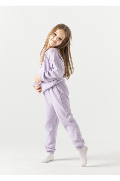 minikiss Trening interlock din bumbac, partea de jos, set de două piese pentr...